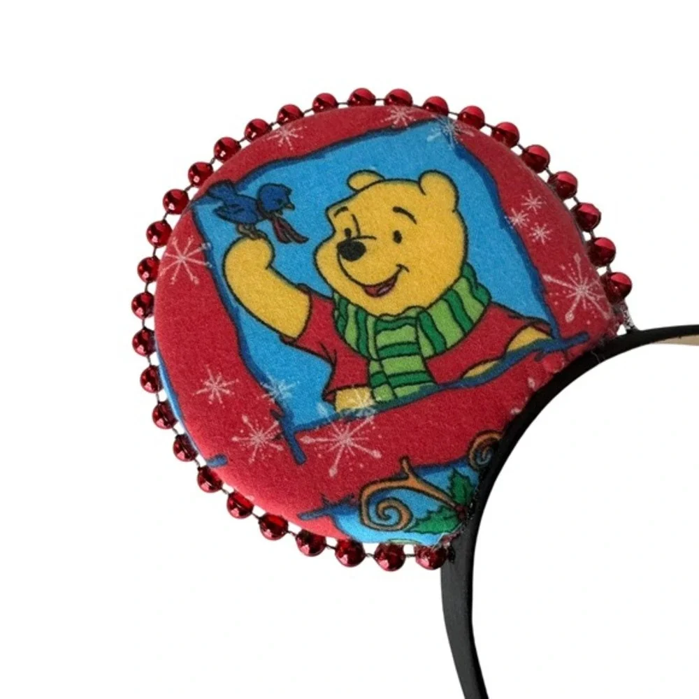 Disney Winnie the Pooh Christmas Mouse Ears Handmade Holiday Tigger Piglet Red